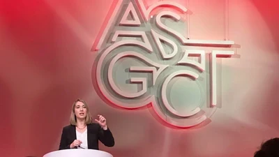 Angela Johnson presenting on AAV filtration at ASGCT 27th Annual Meeting, May 2024