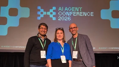 Angela Johnson speaking at the AI Agent Conference 2026 in Manhattan